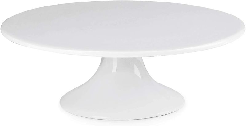 Photo 1 of ***STOCK PHOTO REFERENCE ONLY*** 10-Inch Porcelain Cake Stand, Round Dessert Stand, Cupcake Stand for Birthday Parties, Weddings, Baby Shower and Other Events, White