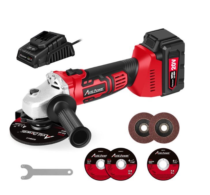 Photo 1 of **NON-REFUNDABLE** (READ FULL POST& SEE PHOTOS) 
AVID POWER Cordless Angle Grinder with 4-pole Motor, 20V Cordless Grinders Tools w/3.0A Battery & Fast Charger, 4-1/2 Inch Grinding Wheels, Grey