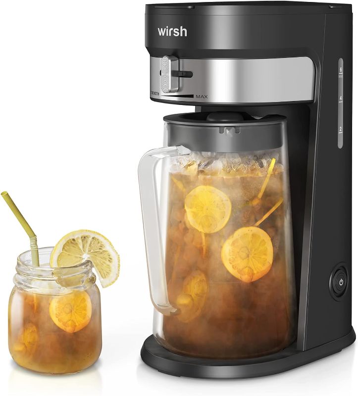 Photo 1 of (READ FULL POST) wirsh Iced Tea Maker with 3QT Pitcher, Iced Coffee Maker with Strength Control and Reusable Filter, Perfect For Iced Coffee, Latte, Tea, Lemonade, Flavored Water, Black