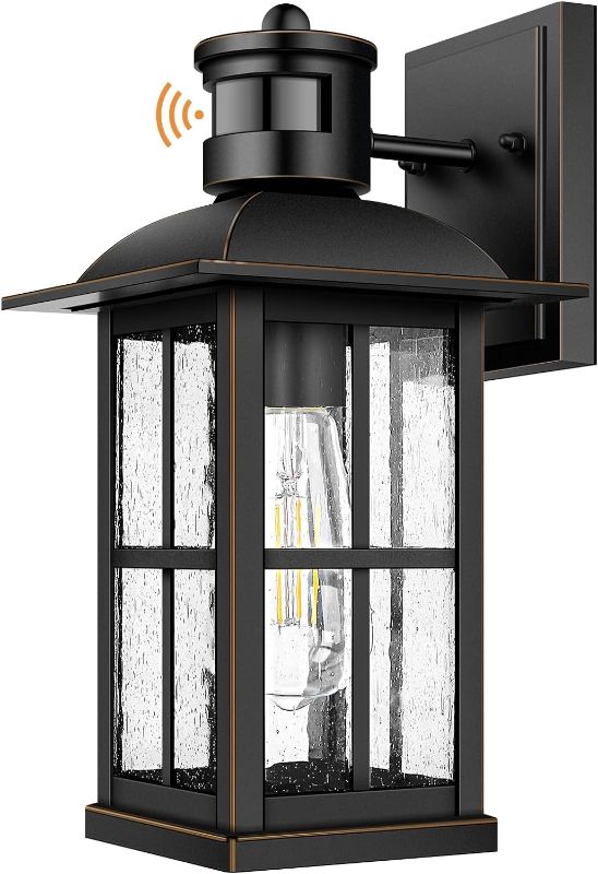 Photo 1 of (READ FULL POST) FMotion Sensor Outdoor Light - Advanced Dusk to Dawn Exterior Lantern Fixtures Wall Sconce, Waterproof Porch Light Fixtures Wall Mount for Entryway Garage, Anti-Rust 100% Aluminum
