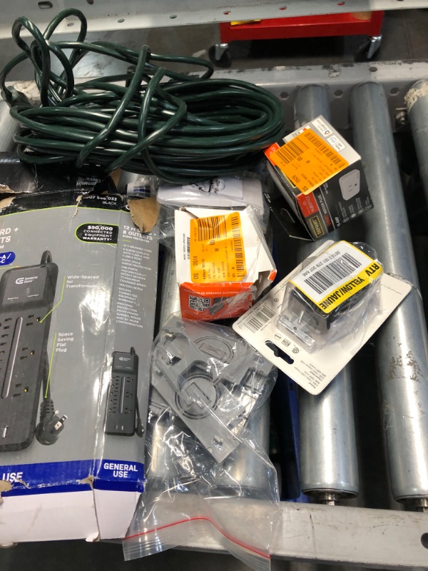 Photo 2 of ***NELLIS VARIETY BOX- MIXED ITEMS- SOLD AS IS- NONREFUNDABLE***
ELECTRICAL CORDS, OUTLET ASSORTMENT