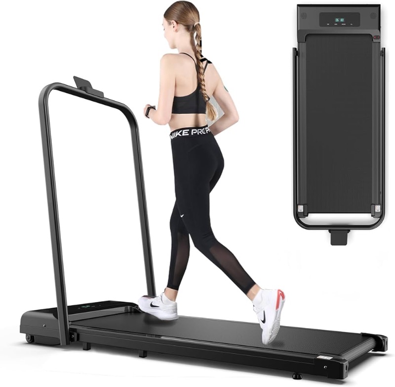 Photo 1 of ***ITEM TESTED FOR POWER, UNABLE TO TEST FURTHER***
KIKIIKE 
Walking Pad, Under Desk Treadmill for Home Office-2 in 1 Portable Walking Treadmill with armrest bracket?265LBS Weight Capacity