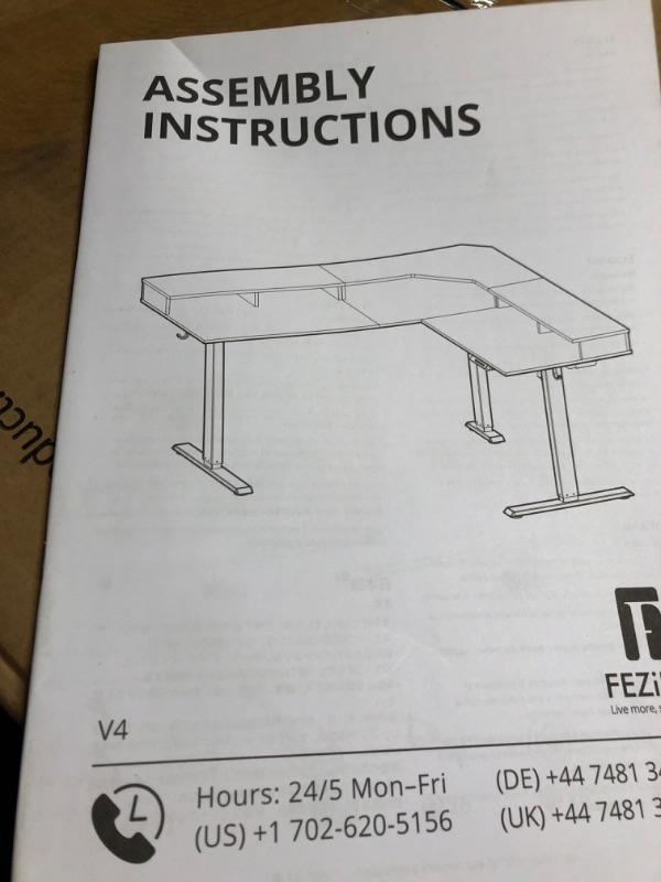 Photo 2 of ***STOCK PHOTO REFERENCE ONLY***
FEZIBO 63" L Shaped Standing Desk with 4 Drawers, Electric Standing Gaming Desk Adjustable Height, Corner Stand up Desk with Splice Board, Black Frame