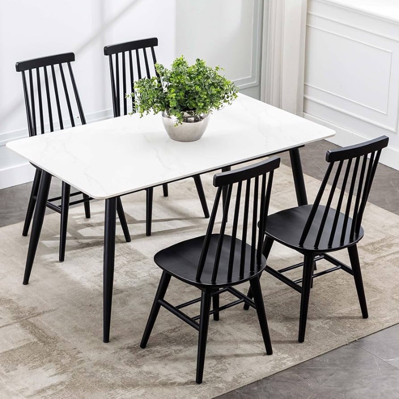 Photo 1 of ***STOCK PHOTO REFERENCE ONLY***
DUHOME Dining Chairs Set of 4, Wood Dining Room Chairs Slat Back Kitchen Room Chair Windsor Chairs, Black