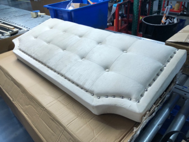 Photo 7 of * MISSING HARDWARE* Flash Furniture Brighton Full Size Tufted Upholstered Platform Bed in Beige Fabric
