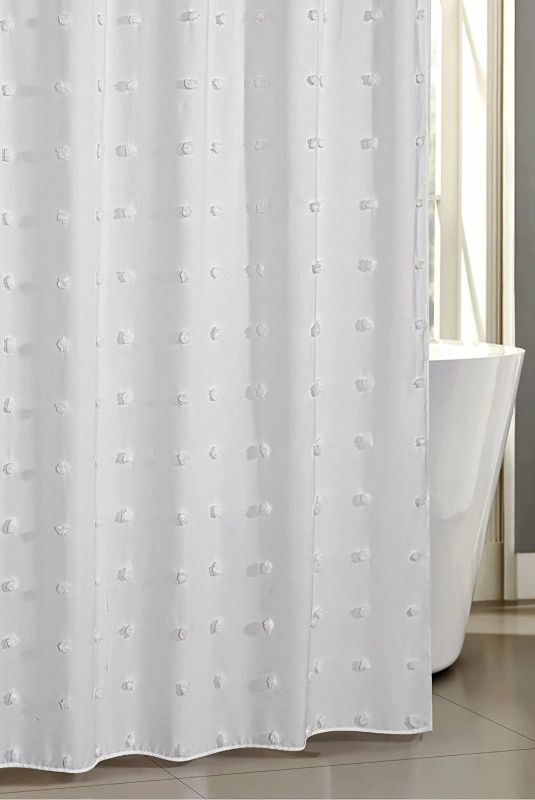 Photo 1 of  Boho Tufted Stall Half Shower Curtain 36'' Width, Pompom Polka Dot Simple Cut[7735]
BEIGE