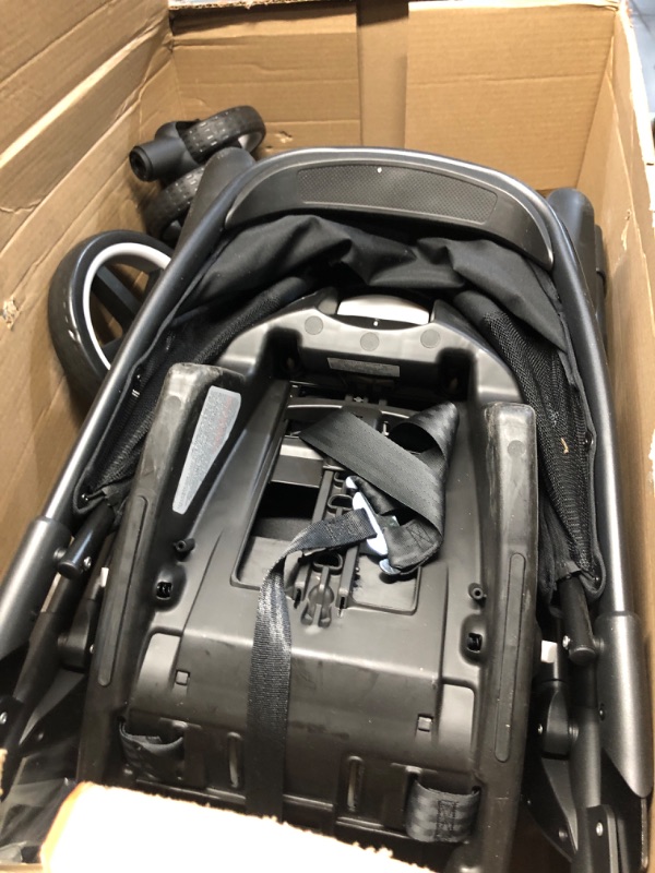 Photo 12 of ***USED - DIRTY - SCUFFED AND SCRAPED - LIKELY MISSING PARTS - UNABLE TO TEST - SEE PICTURES***
Evenflo Gold Shyft Travel Smart Infant System Stroller with SecureMax Baby Car Seat with Deep Storage Basket and SensorSafe, Moonstone Grey and Black