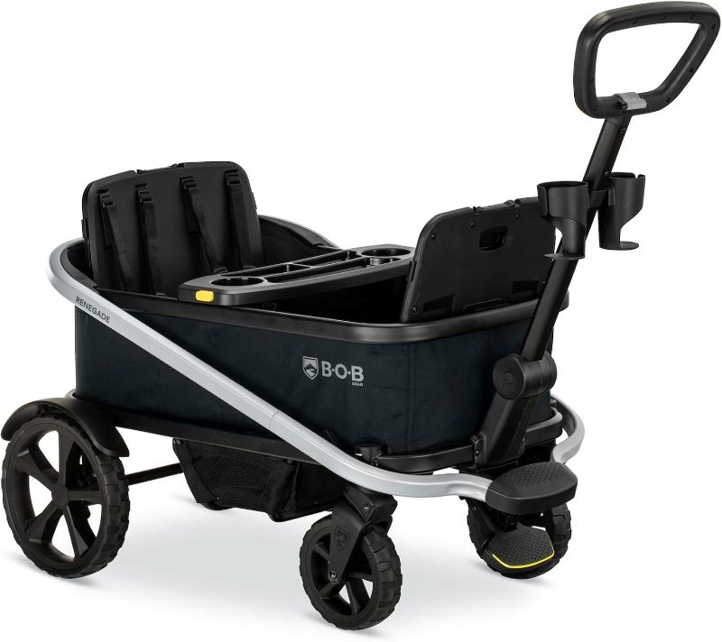 Photo 1 of ***Parts Only***BOB Gear Renegade Foldable Stroller Wagon with 3 Seats, 5-Point Harness System, All-Terrain Tires, and Push and Pull Handle, Nightfall
