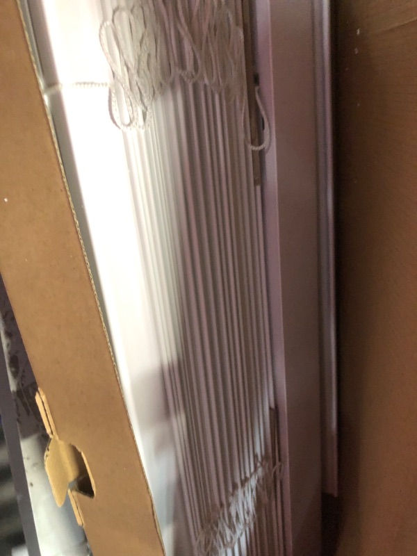 Photo 2 of **USED MISSING PARTS**White Cordless Faux Wood Blinds for Windows with 2 in. Slats - 36 in. W x 48 in. L 