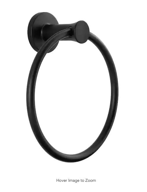 Photo 1 of (READ FULL POST) Wall Mounted Lucien Towel Ring in Matte Black
