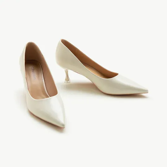 Photo 1 of **STOCK IMAGE IS A REFERENCE ONLY** C.Paravano Women's Pump I White Pumps I White Heels for Women I White Pumps High Heels 2.75 inch I Women Shoes Heels I Kitten Heels I Pointed Toe Pumps I Pumps Shoes for Women(White