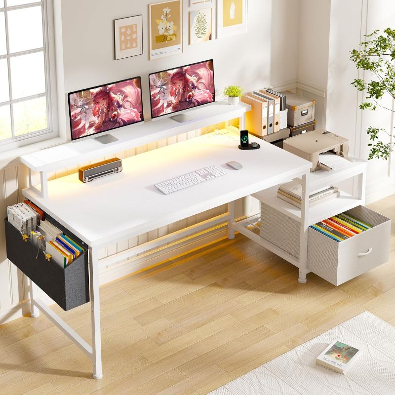 Photo 1 of ***STOCK PHOTO FOR REFERENCE ONLY - ACTUAL ITEM MAY DIFFER - SEE COMMENTS***
YITAHOME FTOFOD-8007 Motorized Standing Desk with Drawers, White