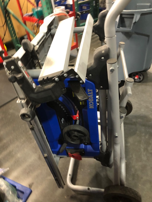 Photo 3 of ***DAMGED - BENT - MISSING NUMEROUS PARTS - SEE PICTURES - UNABLE TO VERIFY FUNCTIONALITY***
Kobalt 10-in 15-Amp 120-Volt Corded Portable Jobsite Table Saw with Gravity Rise Stand