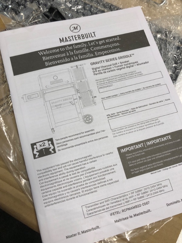 Photo 10 of ***(PARTS ONLY/ NON FUNCTIONAL/ NO RETURNS OR REFUNDS) ***
Masterbuilt® Gravity Series® 800 Digital Charcoal Grill, Griddle and Smoker with Digital Control, App Connectivity and 800 Cooking Square Inches in Black, Model MB20040221 Gravity Series 800