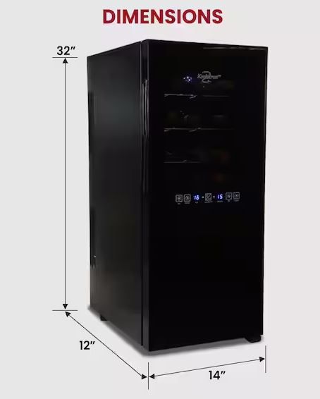 Photo 1 of (READ FULL POST) 24 Bottle Dual Zone Wine Cooler, Black, 2.4 cu. ft. (68L) Freestanding Wine Fridge
