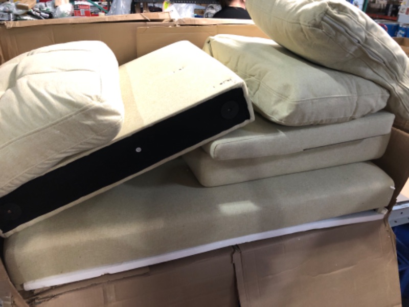 Photo 4 of **PARTS ONLY NON REFUNDABLE** READ NOTES**STOCK PHOTO FOR REFERENCE ONLY**
 Small Loveseat Couch Sofa- BEIGE 