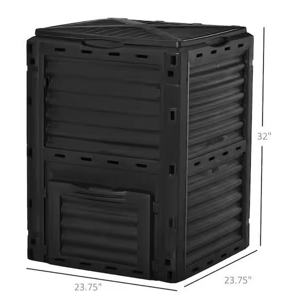 Photo 5 of (READ FULL POST) 80 Gal. Large Capacity Stationary Composter Garden Compost Bin in Black
