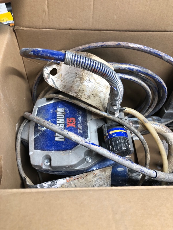 Photo 1 of **NON-REFUNDABLE, PARTS ONLY** ** VERY USED- UNTESTED**  Graco Magnum 262800 X5 Stand Airless Paint Sprayer, Blue Magnum X5 Airless Paint Sprayer