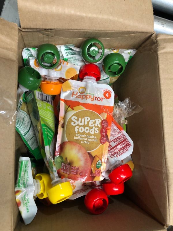 Photo 3 of **NON-REFUNDABLE, BB: 20SEP2024** Happy Tot Organics Stage 4 Baby Food Pouches, Gluten Free, Vegan Snack, SuperFoods Fruit & Veggie Puree & Chia Variety Pack, 4.22 Ounce (Pack of 16) Variety Pack Pack of 16