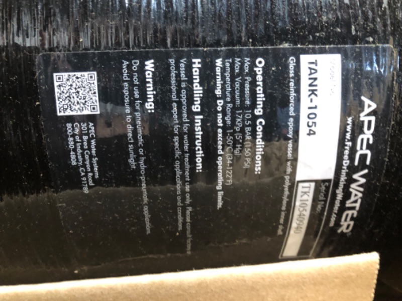 Photo 4 of *TANK ONLY MISSING PARTS* APEC SOFTENER-HE-45-FG Water Softener, Treats Whole House 4-6 bathrooms, 45K Grains, Luxurious Spa Quality Soft Water, Highly Efficient Digital Control Microprocessor