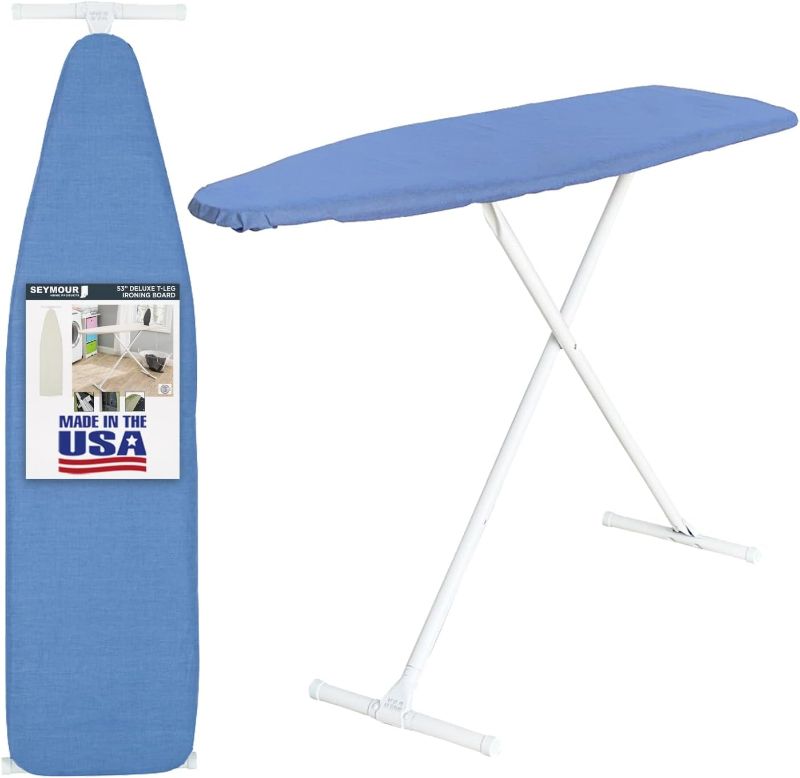 Photo 1 of 
Ironing Board Full Size; Made in USA by Seymour Home Products (Dark Blue) Bundle Includes Cover + Pad | Iron Board w/Steel T-Legs