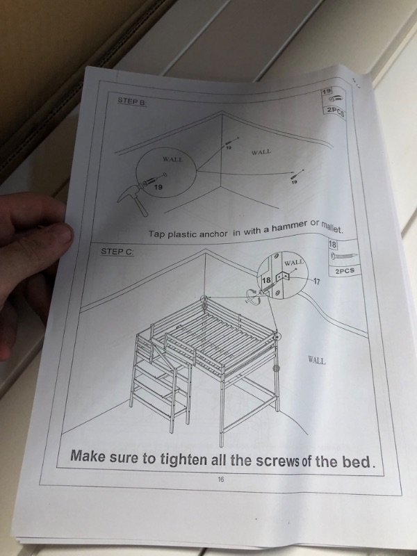 Photo 3 of **NONREFUNDABLE**FOR PARTS OR REPAIR**SEE NOTES**
*****STOCK IMAGE FOR SAMPLE*****
Twin Size Low Metal Loft Bed with Stairs for Boys Girls  - WHITE