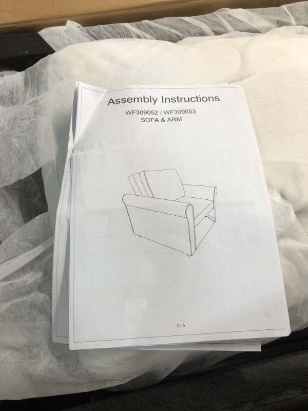 Photo 1 of **BOX 1/2 // PARTIAL SET** mopio Sophie Sleeper Chair Bed, Accent Chair, Armchair, Chaise Lounge, Comfy Reading Chair for Living Room, Bedroom (White)