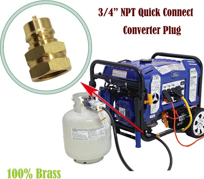 Photo 4 of (READ FULL POST) MENSI 3/4" Brass Female Quick Connect Plug Fittings Fits Duel Fuel Generator Regulator Exits Connector Convert to Connect Natural Quick Connect Hose
