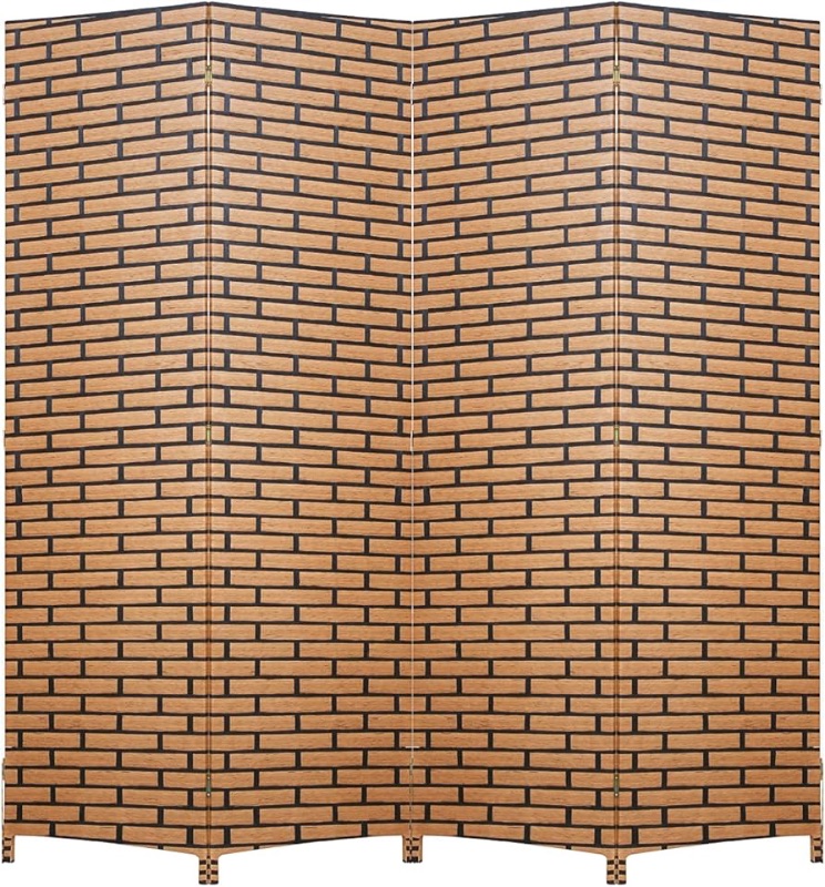 Photo 1 of ***DAMAGED - NO PACKAGING - SEE COMMENTS***
Room Divider, 6FT Wall Divider Wood Screen 4 Panels Wood Mesh Hand-Woven Design Room Screen Divider Indoor Folding Portable Partition Screen,Brick