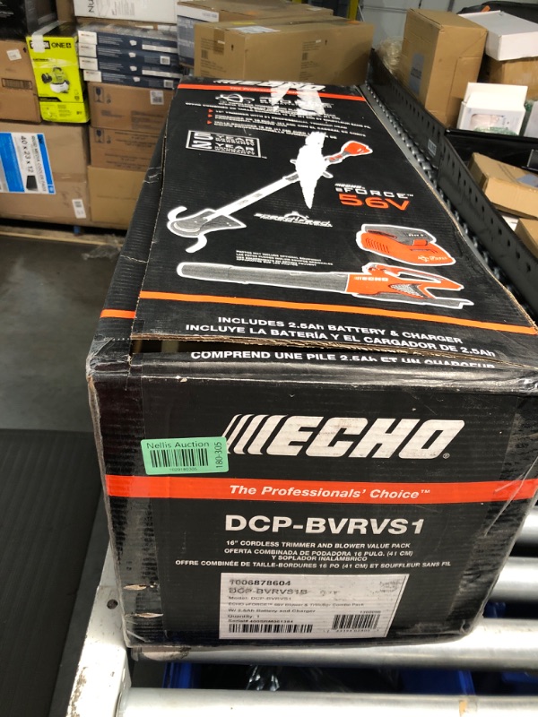 Photo 4 of ****The charger and battery are missing, which makes it impossible to test the operation of the machines,PARTS ONLY ***** 
Echo DCPBVRVS1B eFORCE 56V Brushless Cordless Combo Kit w/ 16" String Trimmer, 158 MPH 549 CFM Handheld Blower