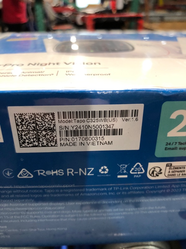 Photo 3 of **OPENED FOR INSPECTION**
TP-Link Tapo ColorPro C325WB 4MP Wi-Fi Outdoor Camera with Spotlights