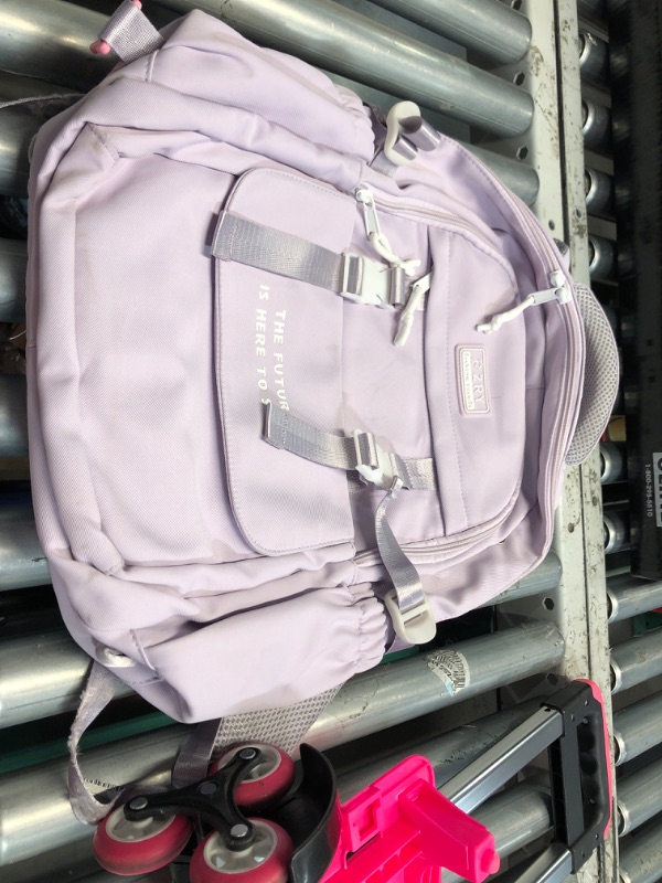 Photo 1 of **STOCK IMAGE FOR REFERENCE**
Color-blocking Rolling Backpack for Girls School Elementary with 6 Wheels, Purple (The Future is Here To Stay)