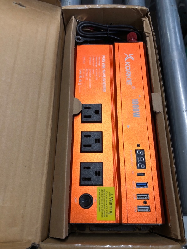 Photo 1 of **UNABLE TO TEST**
1000W Pure Sine Wave Car Power Inverter DC 12V to AC 110V Power Converter with QC 3.0 USB and Type-C Port