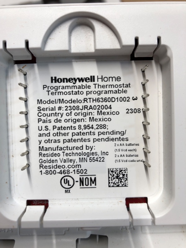 Photo 3 of **UNABLE TO TEST**
Honeywell Home RENEWRTH6360D 5-2 Day Programmable Thermostat