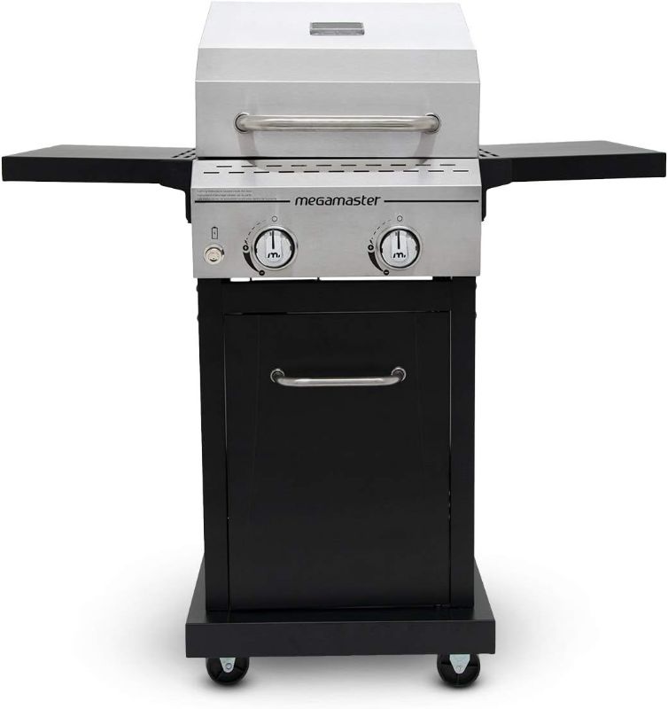 Photo 1 of **SEE NOTES** 2-Burner Propane Barbecue Gas Grill with Foldable Side Tables, Perfect for Camping, Outdoor Cooking, Patio, Garden Barbecue Grill, 28000 BTUs, Silver and Black, 720-0864MA