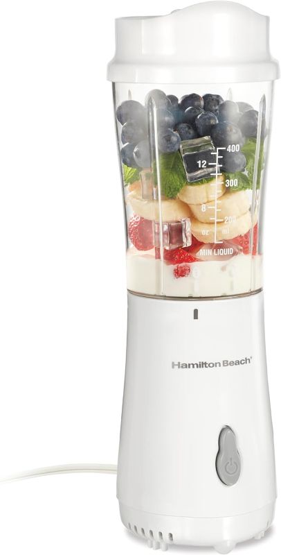 Photo 1 of 
Hamilton Beach Portable Blender for Shakes and Smoothies with 14 Oz BPA Free Travel Cup and Lid, Durable Stainless Steel Blades