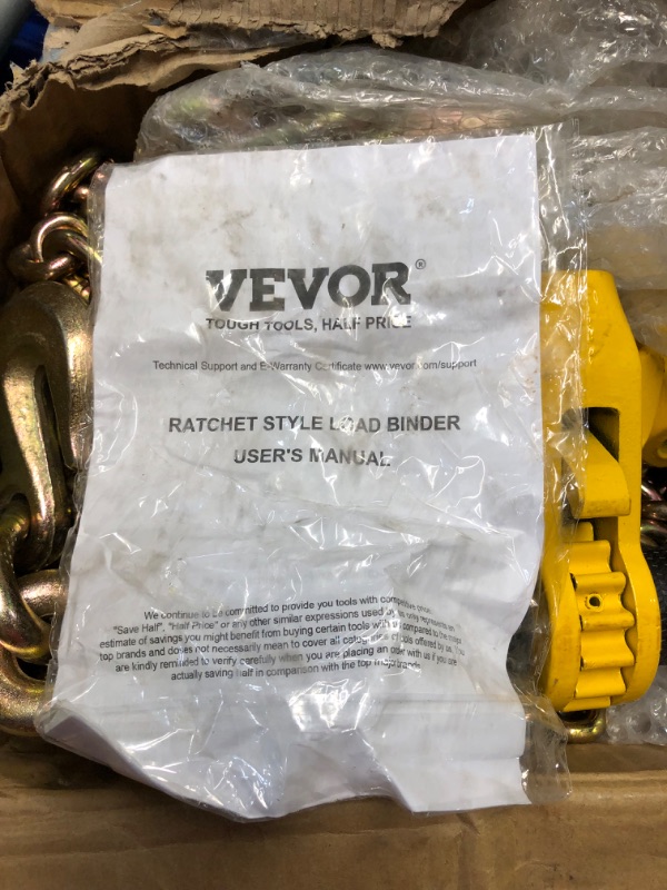 Photo 6 of ***STOCK PHOTO FOR REFERENCE ONLY - ACTUAL ITEM MAY DIFFER - SEE COMMENTS***
VEVOR Ratchet Chain Binder with Chain Set of 2, Black/Yellow