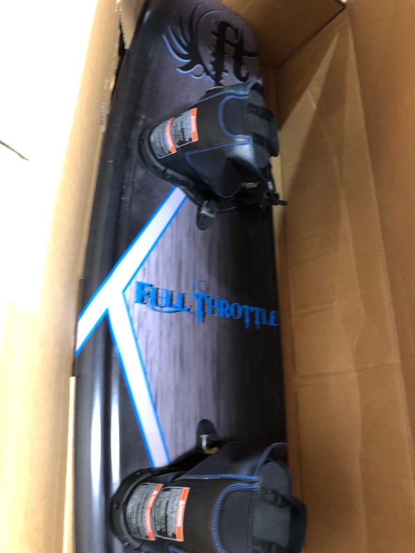 Photo 2 of **APPEARS LIGHTLY USED**
Full Throttle Aqua Extreme Wakeboard Kit (Black/Blue, 55.1 x 21.6-Inch/ 140cm x 42cm)