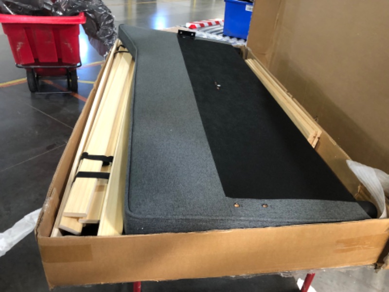 Photo 6 of ***PARTIAL SET - BOX 1 OF 2 ONLY - CANNOT BE FULLY ASSEMBLED - SEE PICTURES***
Full Size Daybed with Storage, Upholstered Day Bed Frame with 2 Drawers and Button Tufted Backrest,Wood Slat Support,No Box Spring Needed,Dark Grey Full Dark Grey-2 Drawers