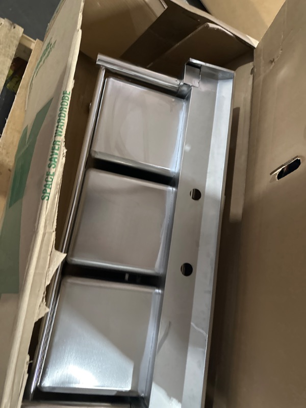 Photo 1 of ***DAMAGED - DENTED - SEE PICTURES***
Stainless Steel Commercial Sink with 3 Compartments & Easy to Clean Surface, 25"D x 29"W x 37"H