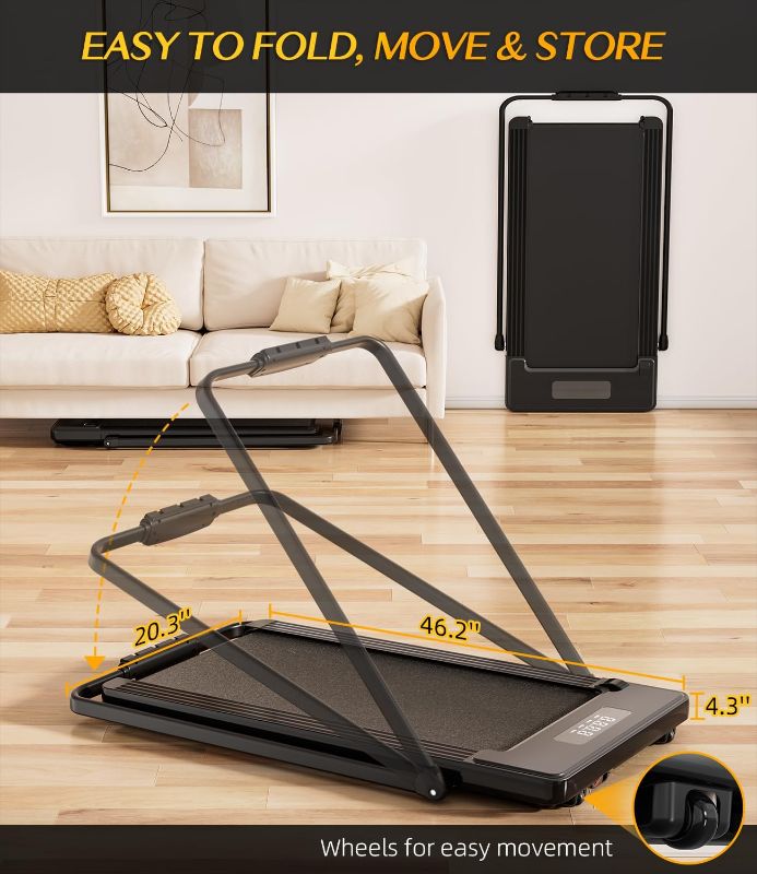 Photo 3 of **PARTS ONLY** 2 in 1 Folding Treadmill, Smart Walking Running Machine with Bluetooth Audio Speakers