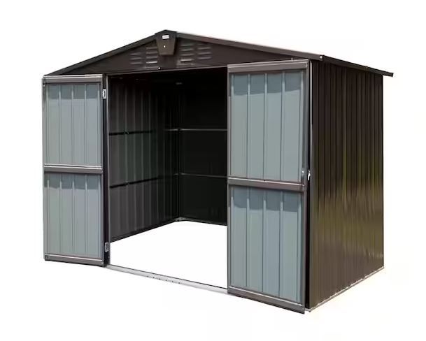 Photo 1 of ***PARTIAL SET - BOX 1 OF 2 ONLY - CANNOT BE FULLY ASSEMBLED - SEE PICTURES***
8.2 ft. W x 6.2 ft. D Metal Shed with Lockable Doors and Air Vents (45.9 sq. ft.)