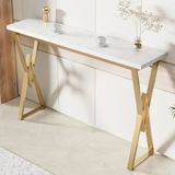 Photo 1 of **NONREFUNDABLE**FOR PARTS OR REPAIR**SEE NOTES**
ZNTS 63" Modern White Kitchen Bar Height Dining Table Wood Breakfast Pub Table with Gold Base WF322496AAG
