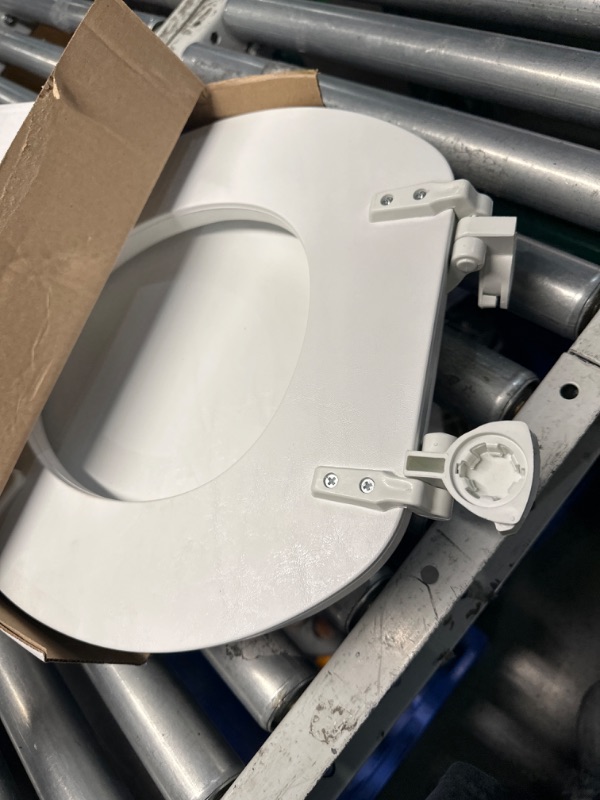 Photo 2 of **HARDWARE NOT INCLUDED**
Mayfair by Bemis Eden Cushioned Vinyl White Round Padded Toilet Seat
