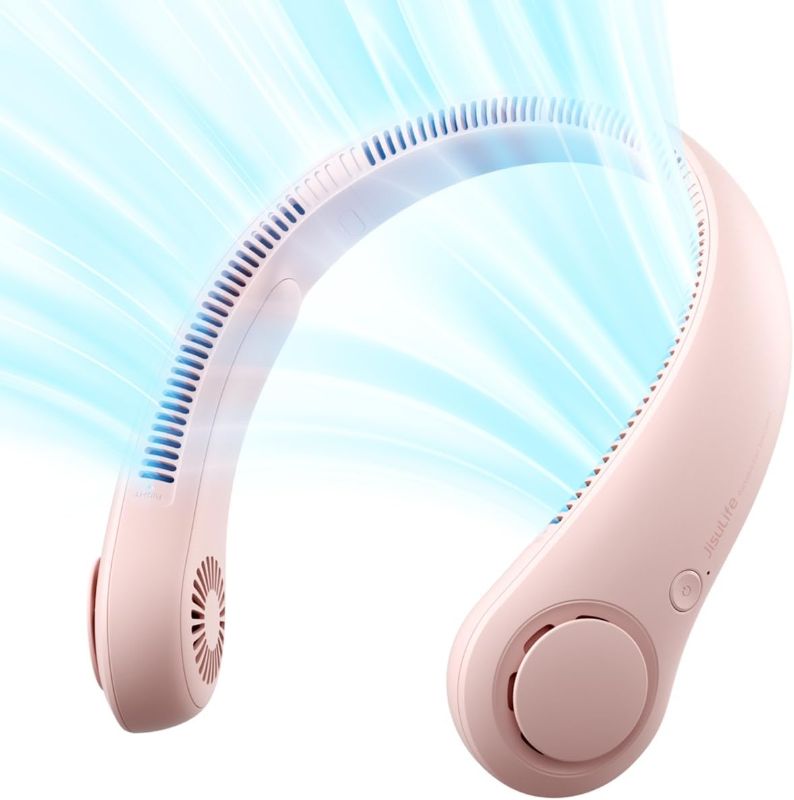 Photo 1 of (READ FULL POST) JISULIFE Portable Neck Fan, Hands Free Bladeless Fan, 4000 mAh Battery Operated Wearable Personal Fan, Leafless, Rechargeable, Headphone Design,3 Speeds Gifts for Women Men-Pink
