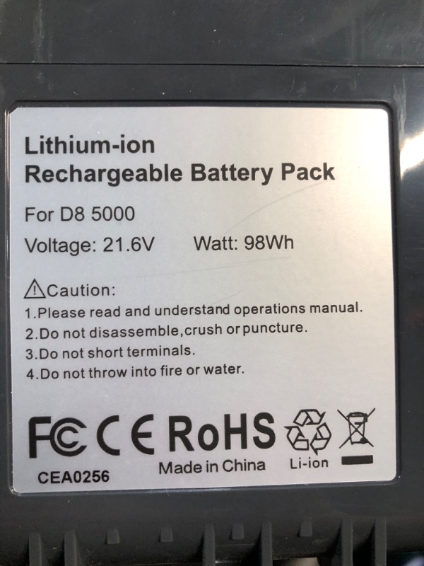 Photo 3 of (READ FULL POST) Powerextra 21.6V 5.0Ah Replace for V8 Battery Compatible with V8 Absolute V8 Animal V8 Motorhead V8 Fluffy V8 Carbon Fiber Vacuum SV10 Li-ion Battery