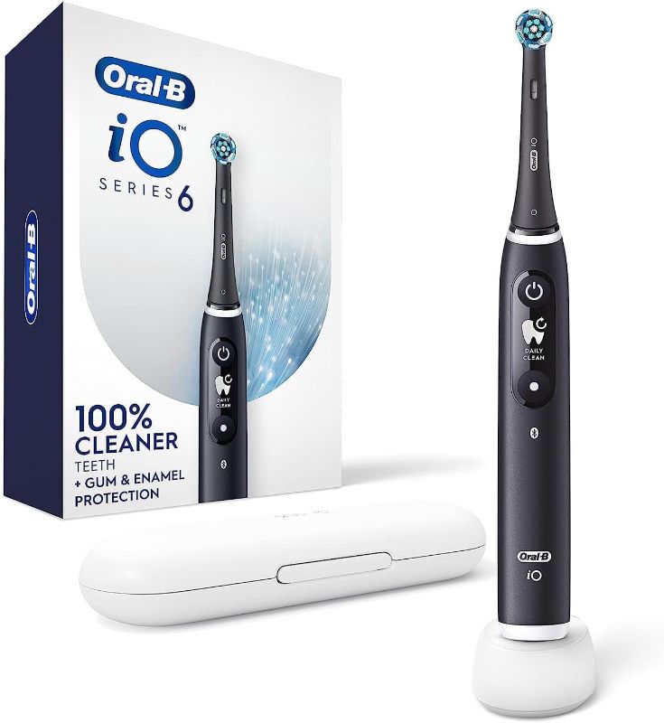 Photo 1 of **MISSING PARTS
Oral-B iO Series 6 Rechargeable Electric Toothbrush with Visible Pressure Sensor to Protect Gums, 2 Minute Timer, 5 Cleaning Settings, 1 Replacement Toothbrush Head, and Travel Case, Black
