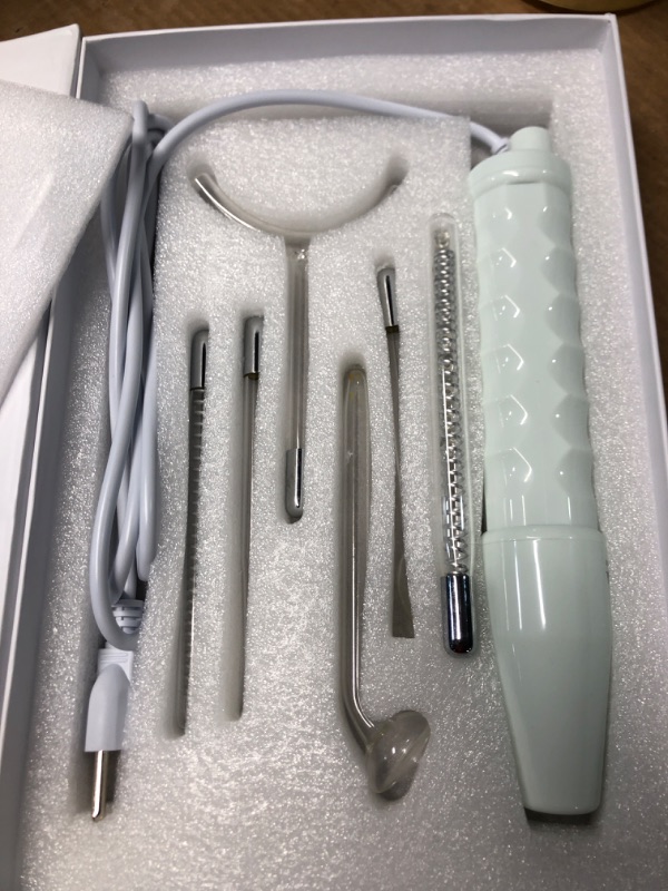 Photo 3 of **USED**
NuDerma Clinical Skin Therapy Wand - Portable Skin Therapy Machine w 6 Fusion Neon + Argon Wands – Anti Aging - Clarifying - Skin Tightening & Radiance - Wrinkle Reducing