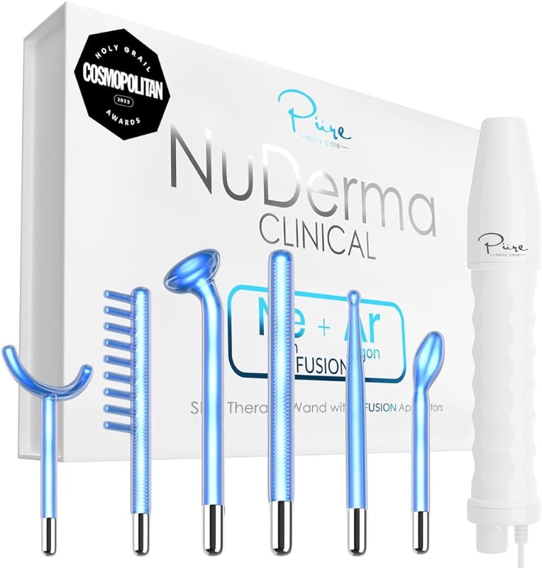 Photo 1 of **USED**
NuDerma Clinical Skin Therapy Wand - Portable Skin Therapy Machine w 6 Fusion Neon + Argon Wands – Anti Aging - Clarifying - Skin Tightening & Radiance - Wrinkle Reducing