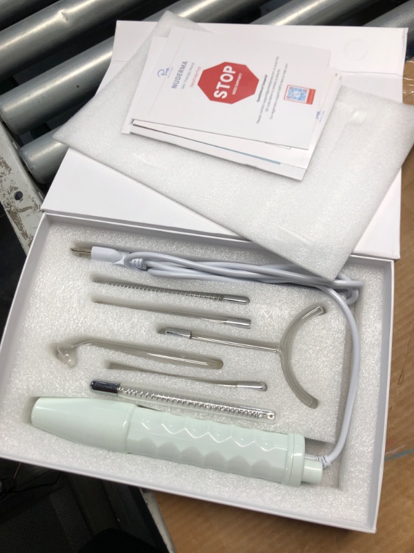 Photo 1 of **USED**
NuDerma Clinical Skin Therapy Wand - Portable Skin Therapy Machine w 6 Fusion Neon + Argon Wands – Anti Aging - Clarifying - Skin Tightening & Radiance - Wrinkle Reducing